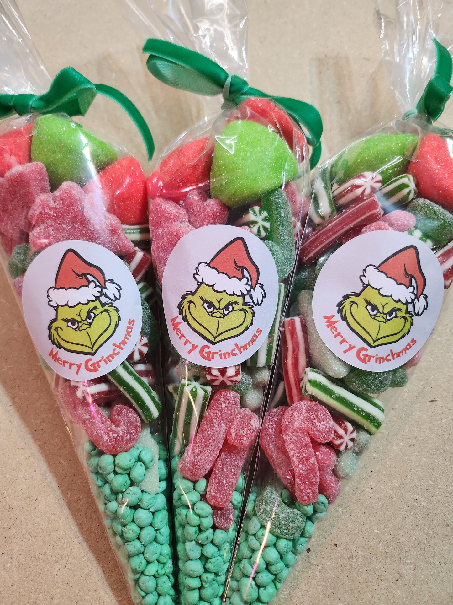 Grinch inspired sweet cone